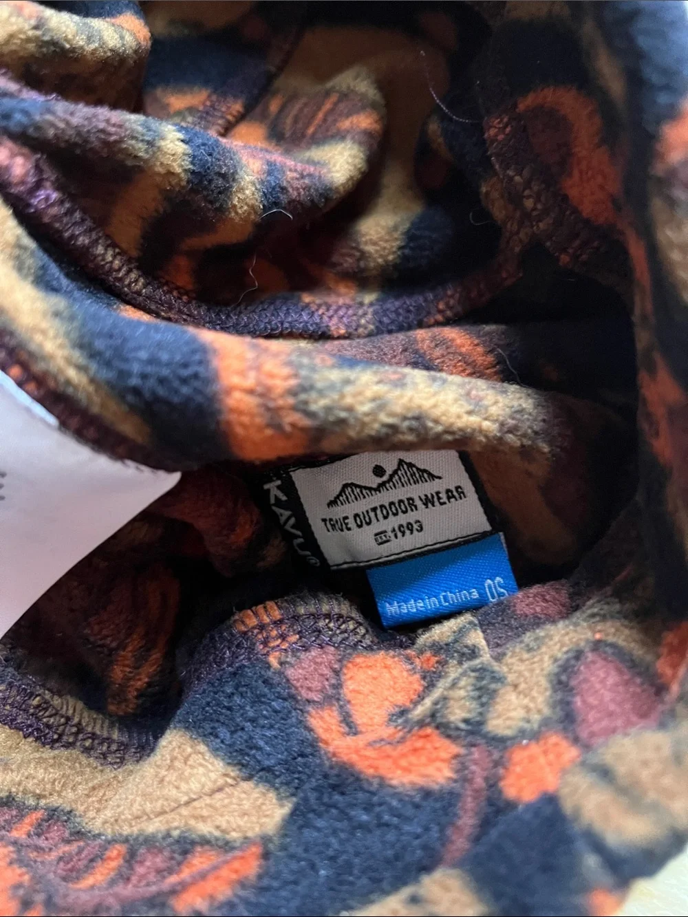 Kavu Mushroom Brown, Black & Orange Fleece Bucket Hat - Adult OS - Winter